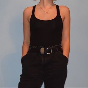 Black Bodysuit with Strappy Back